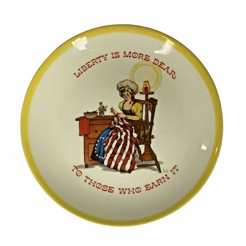 Vtg 70s Liberty Is More Dear To‎ Those Who Earn It Plate Political USA 8” Gibson